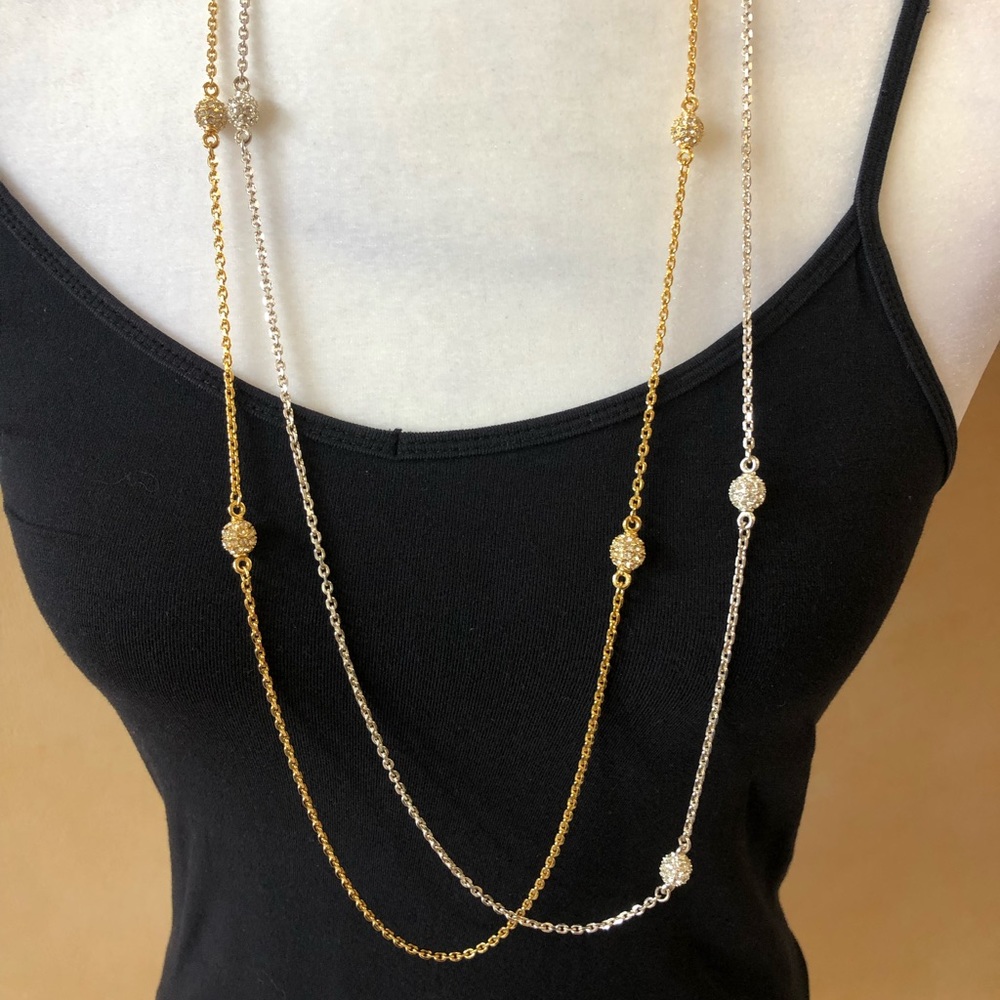 Set of 2 Crystal Ball Necklaces